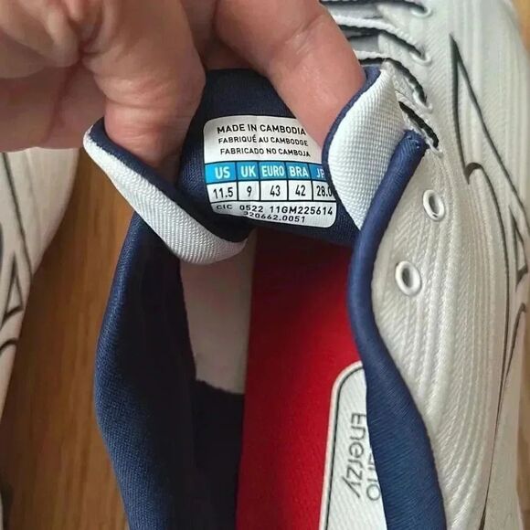 Mizuno Softball Enerzy Softball Cleats White / Navy Blue US 11.5 Women’s - Picture 8 of 11